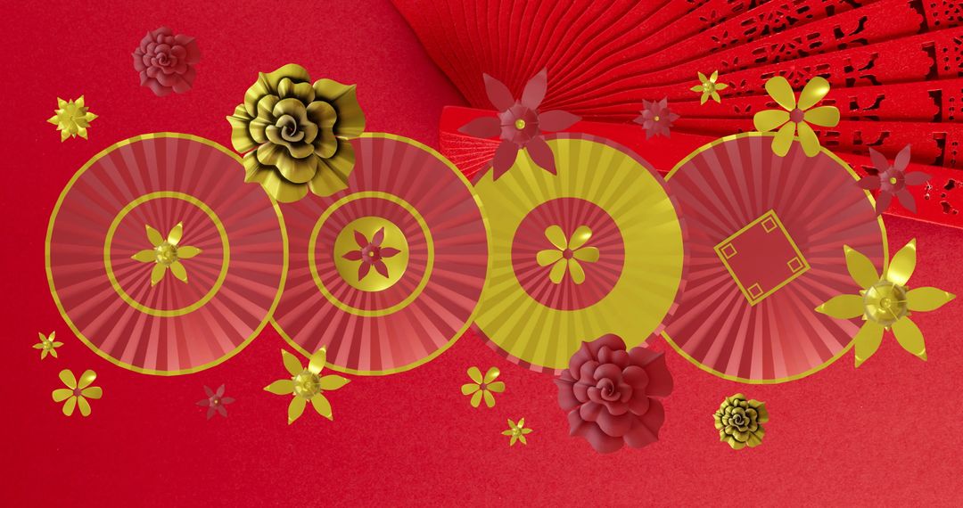 Traditional Chinese Ornaments on Festive Red Background - Free Images, Stock Photos and Pictures on Pikwizard.com