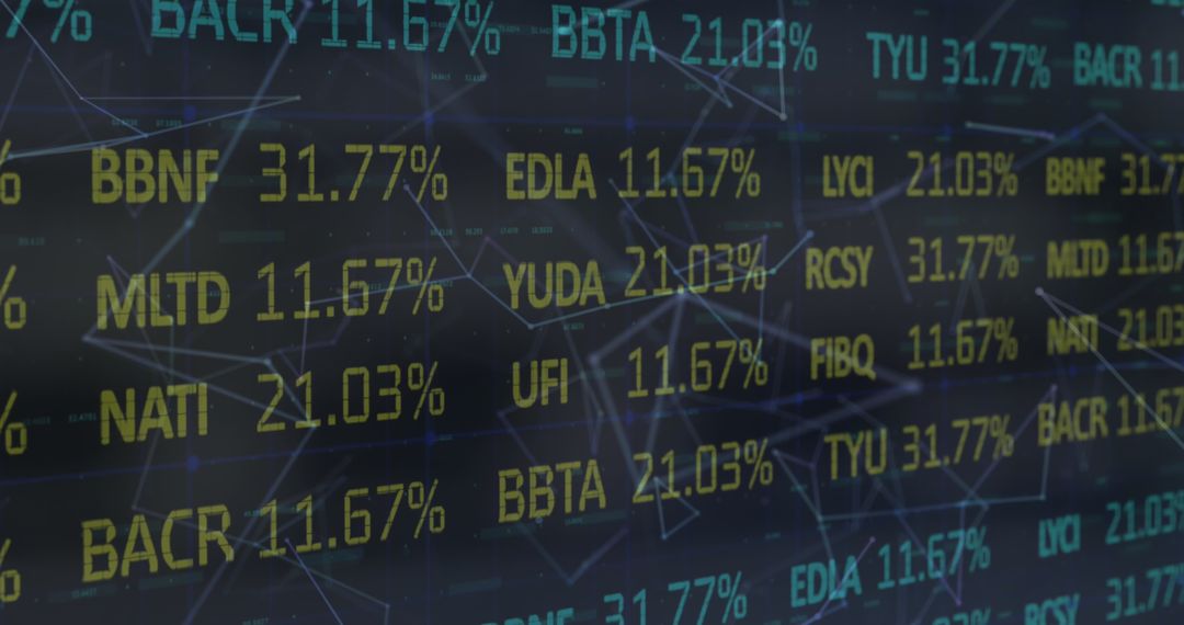 Digital Financial Data with Network Connections Overlay