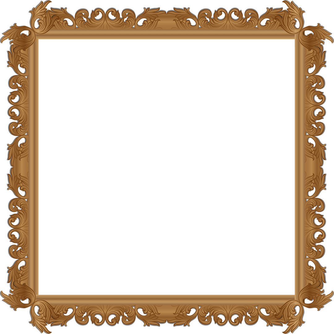 Ornate Transparent Frame with Carved Leaf Motif