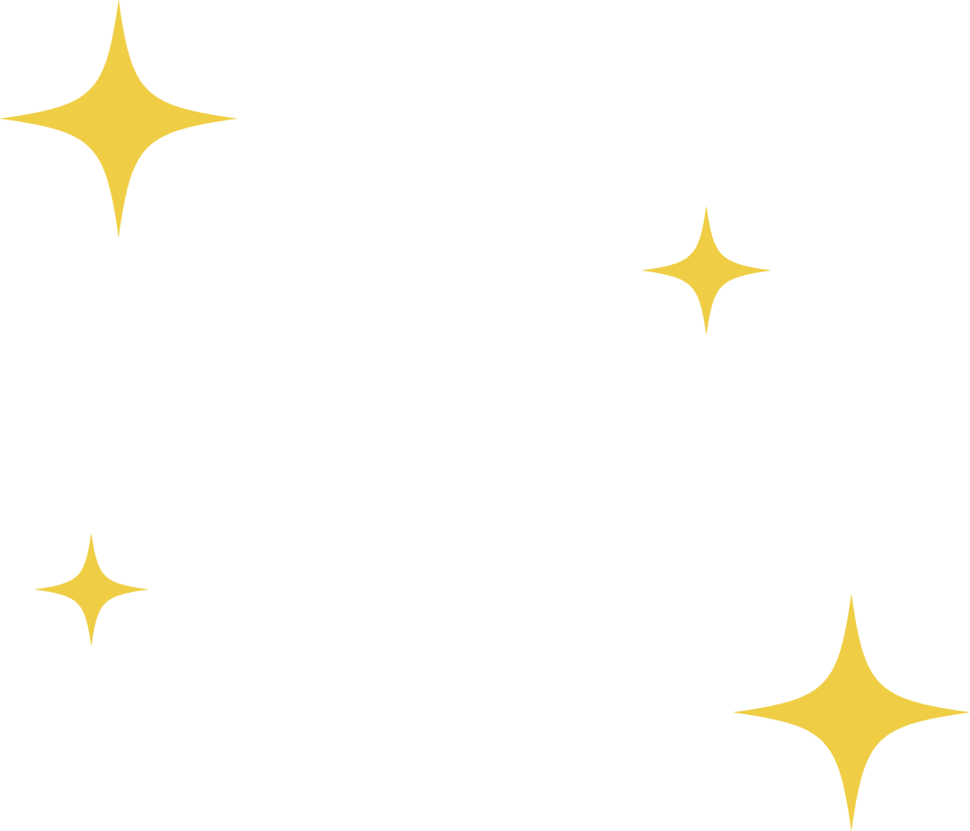 Transparent Vector Icons of Sparkles with Yellow Light Burst