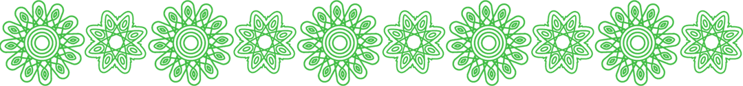 Green Floral Row Decoration on Transparent Background