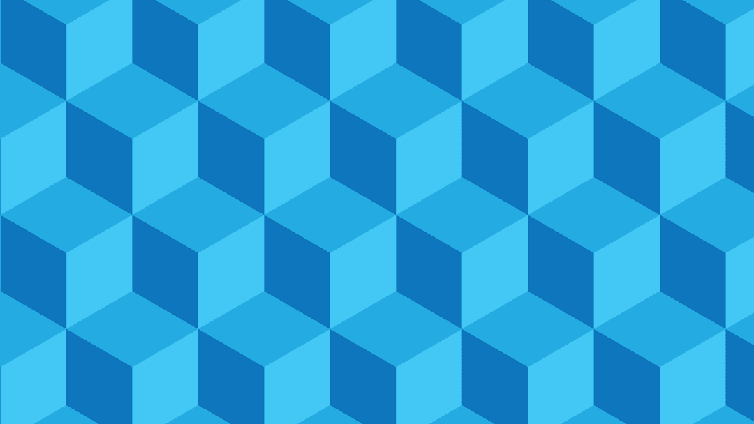 Abstract Blue Geometric Pattern With Cubic Shapes Perception