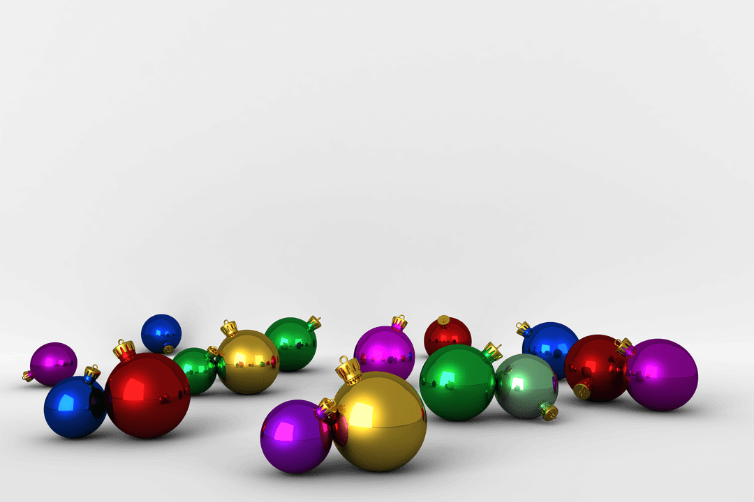 Colorful Baubles on Transparent Background for Festive Decor