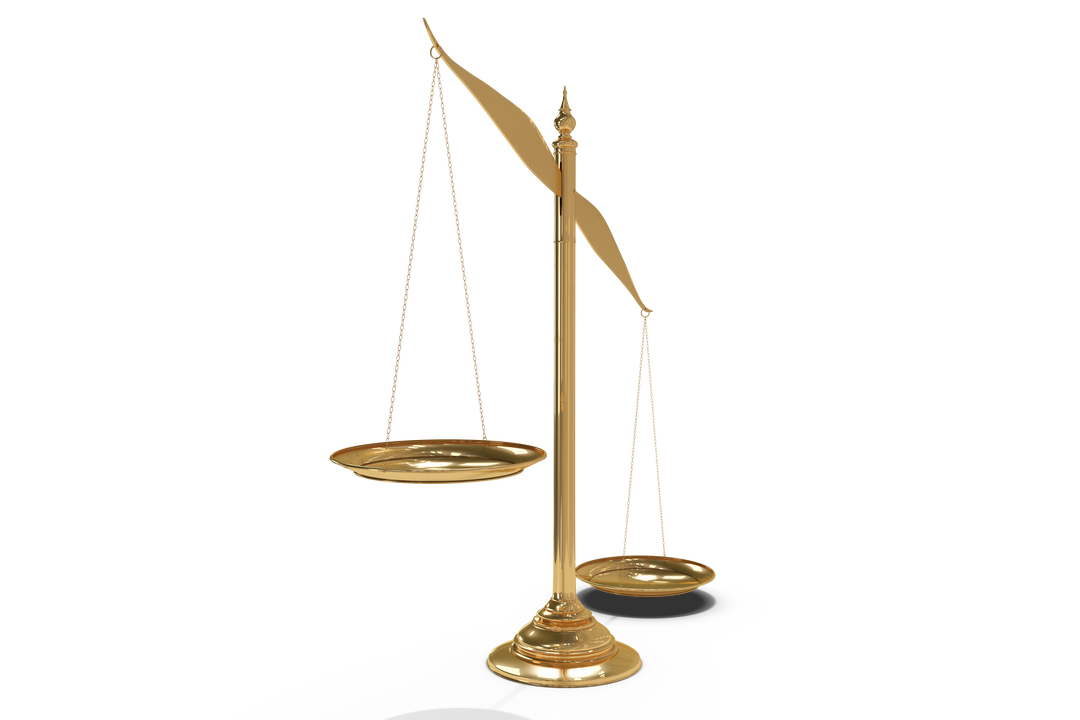 Gold Scales of Justice with Transparent Background - Download Free Stock Images Pikwizard.com