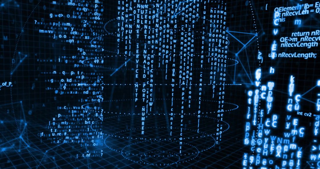Digital Matrix with Flowing Data Streams and Networks - Free Images, Stock Photos and Pictures on Pikwizard.com