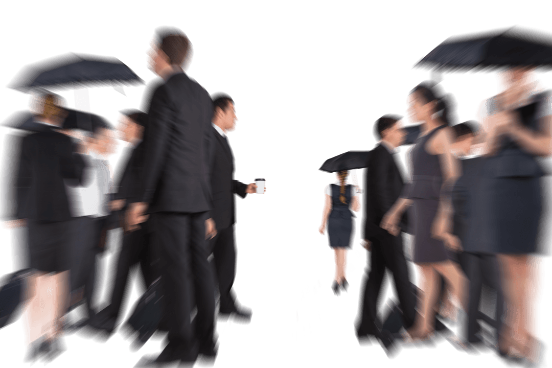 Transparent Business People Blurred Motion Concept