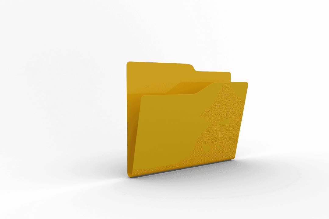 Transparent Yellow Folder Icon for File Organization Themes