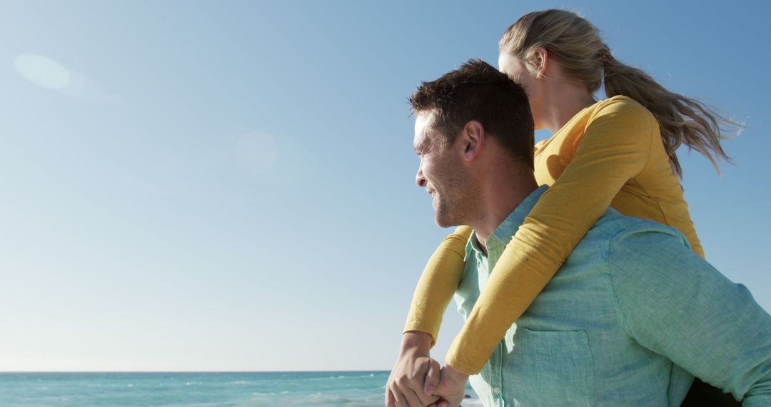 Romantic Couple Enjoying Beach Together - Free Images, Stock Photos and Pictures on Pikwizard.com