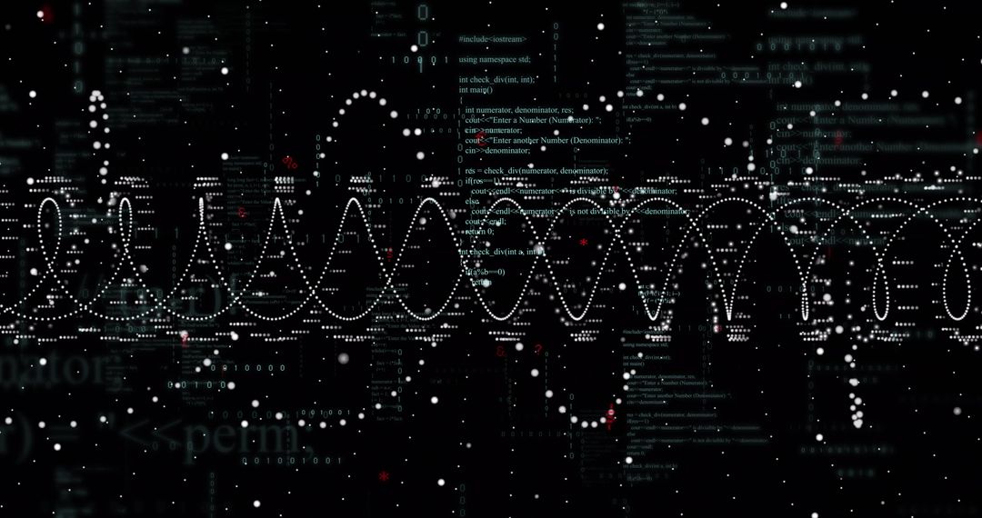 Futuristic Data Network with Digital Waves and Connections