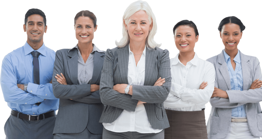 Confident Professional Team with Transparent Background