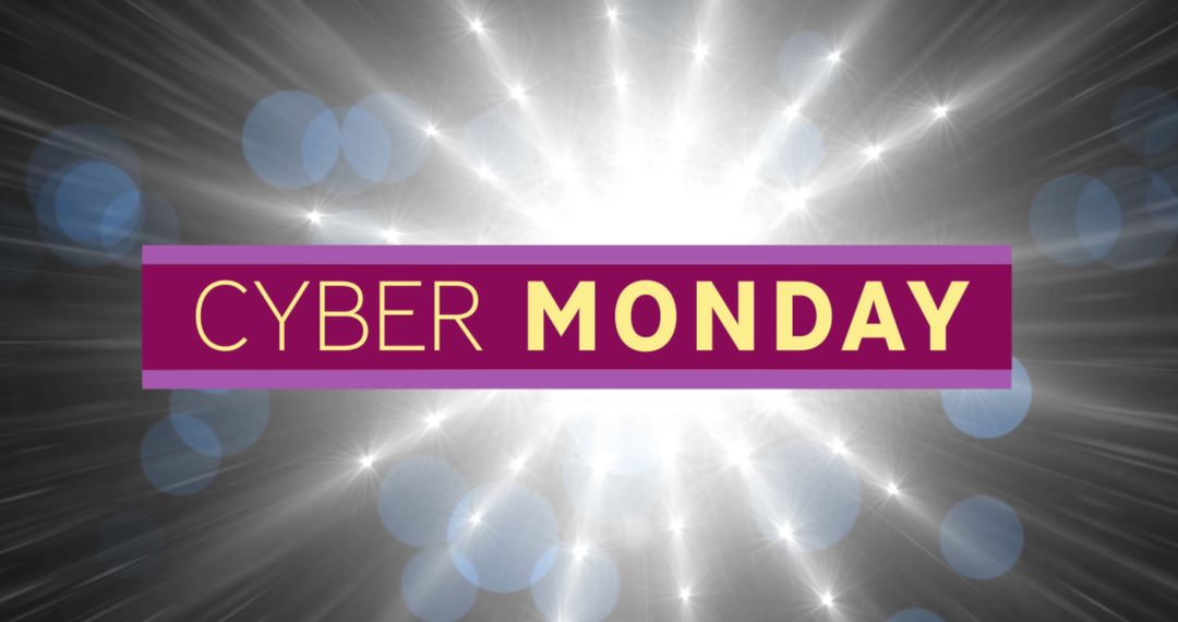Cyber Monday Saving Banner Glowing Light Background