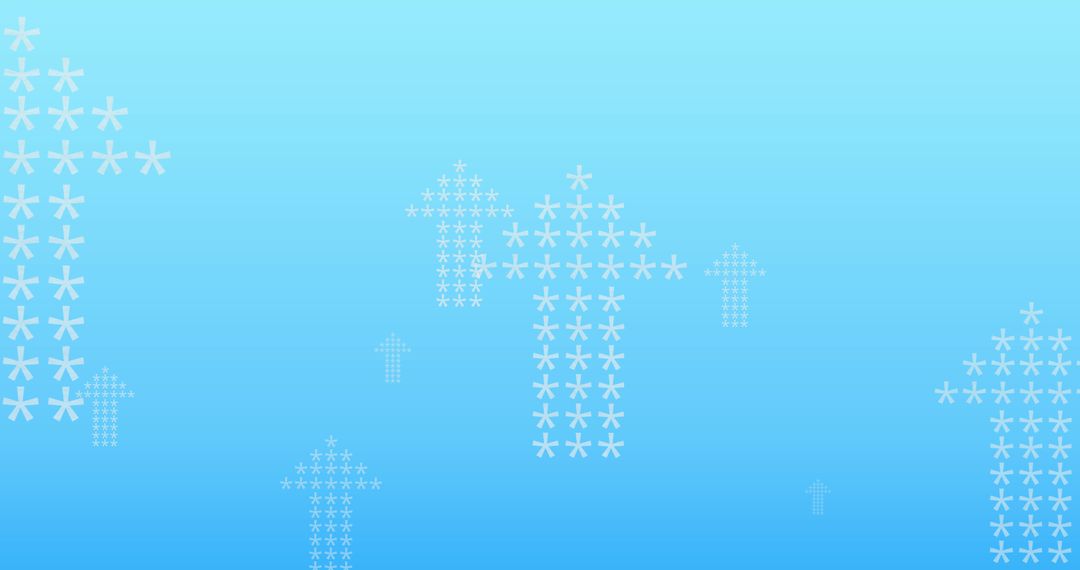 Upward Arrows with Asterisks on Blue Background