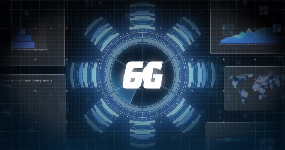 6G Technology Concept with Global Connectivity Elements