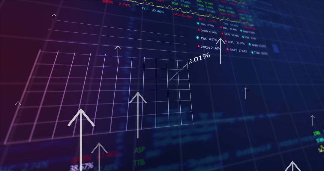 Financial Data Analytics with Upward Growth Arrows