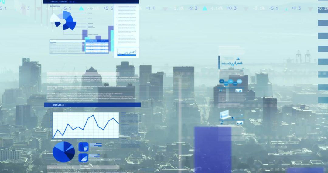 Digital Analytics and Business Growth Over Modern Cityscape