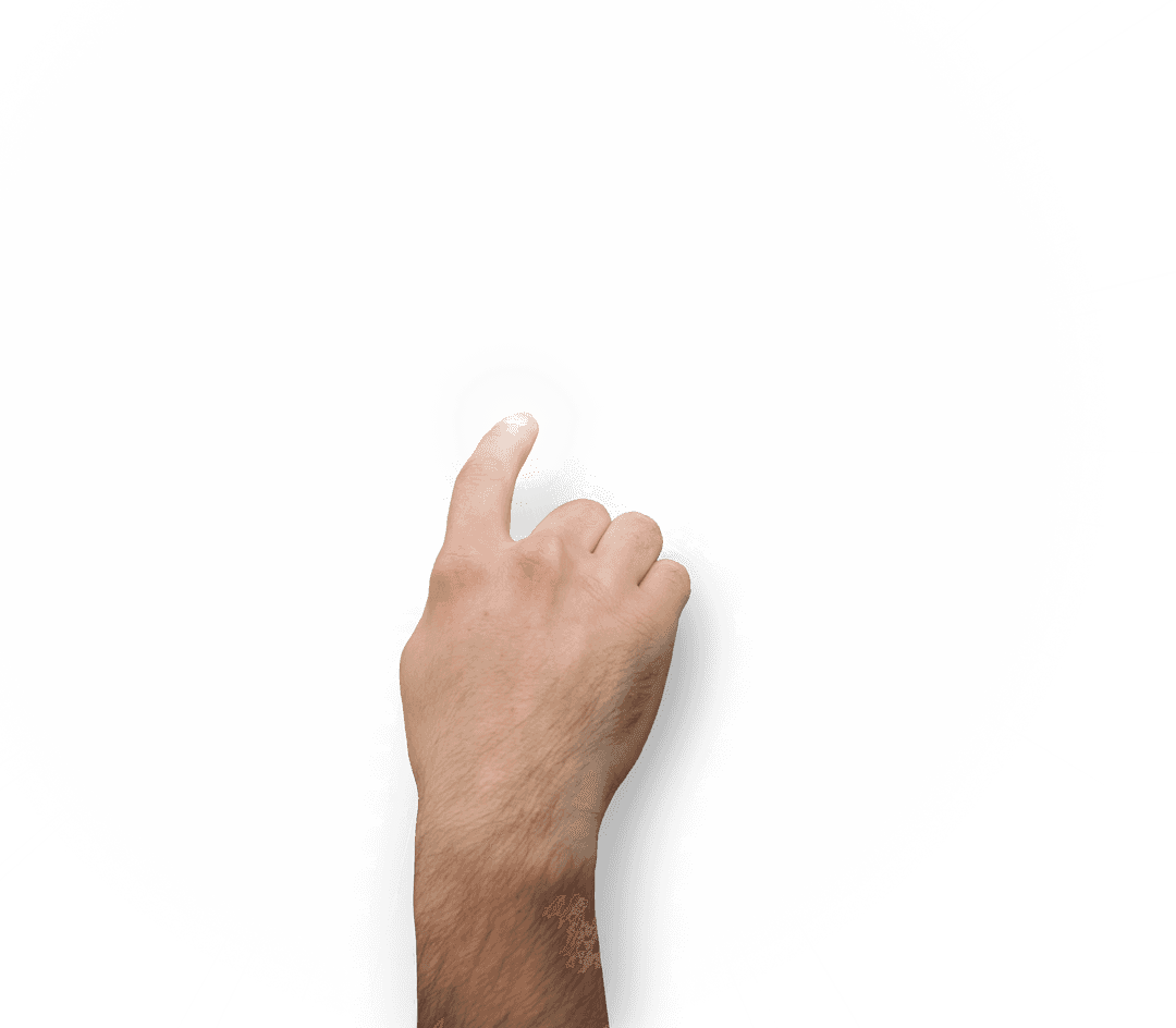 Hand Reaching Towards Fluid Light on Transparent Background