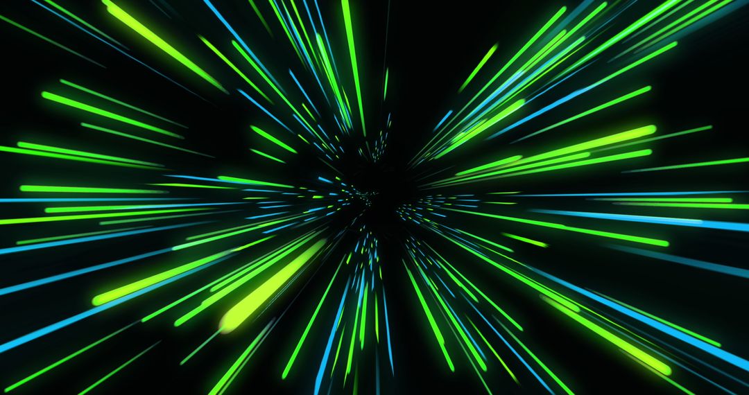 Abstract Neon Light Streaks on Black Background