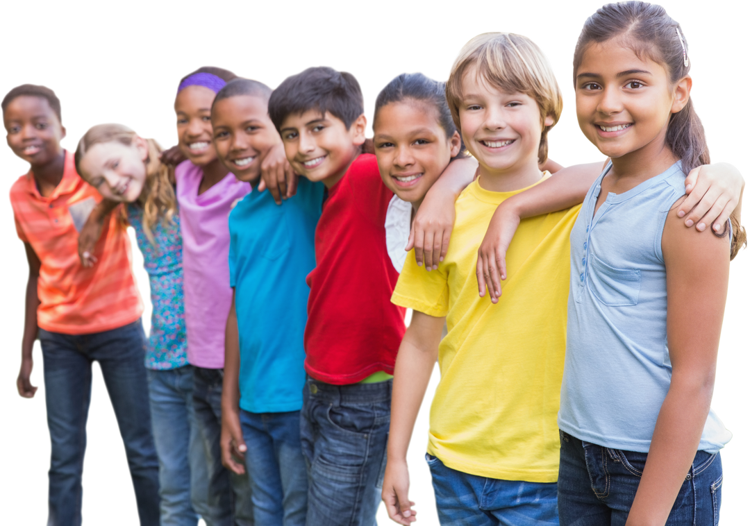 Diverse Group Of Happy Children In Transparent Background - Download Free Stock Images Pikwizard.com