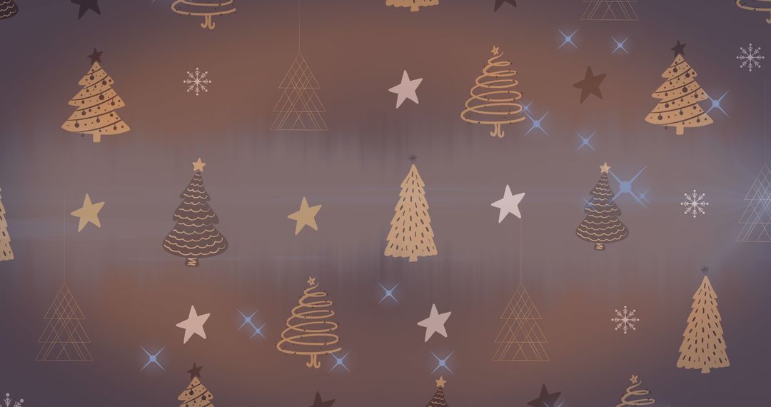 Holiday Seamless Pattern Featuring Christmas Trees and Stars