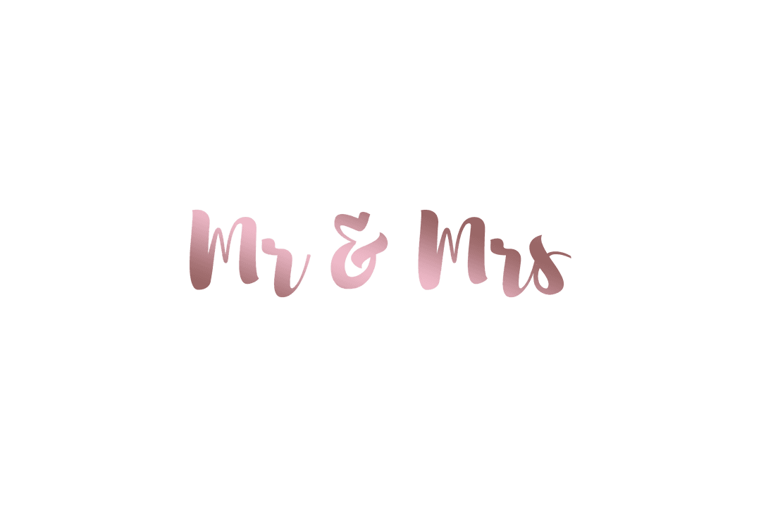 Elegant Mr and Mrs Rose Gold Transparent Vector