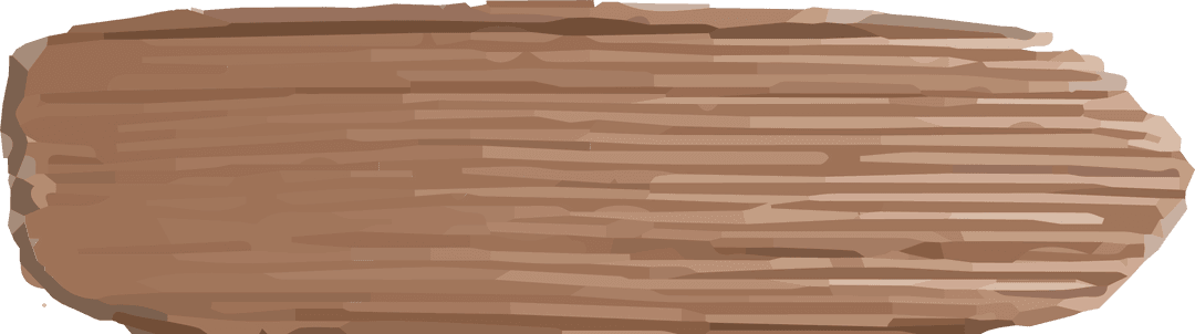 Rustic Wooden Plank with Irregular Edges on Transparent Background