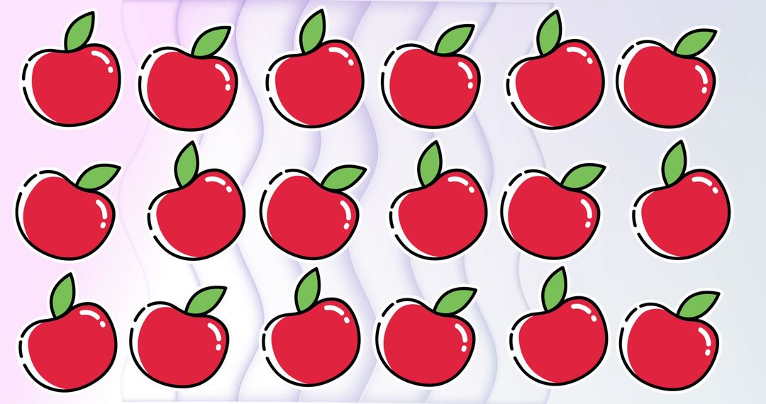 Vibrant Red Apples Pattern on Textured Background