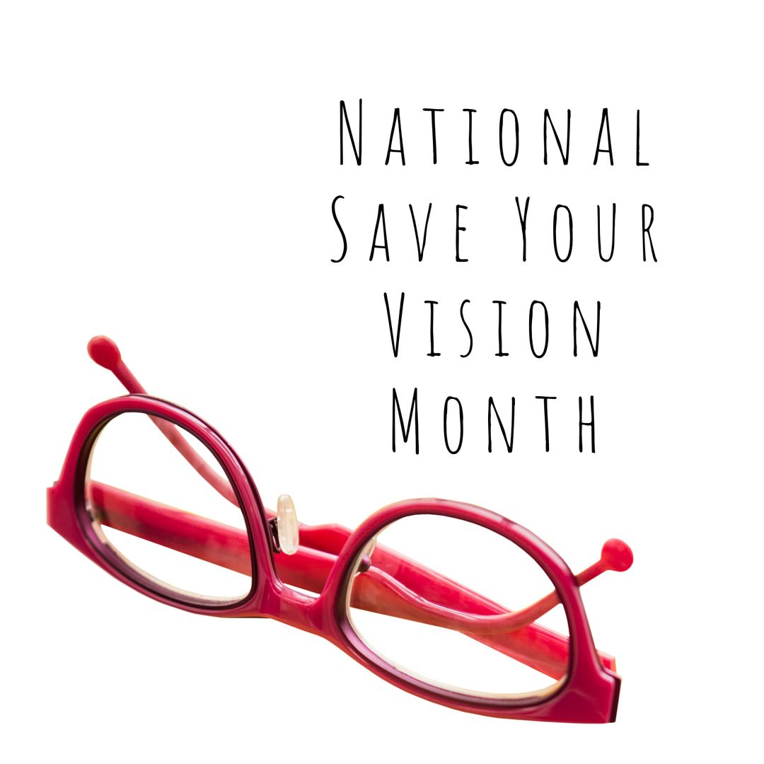 Red Glasses for National Save Your Vision Month Awareness