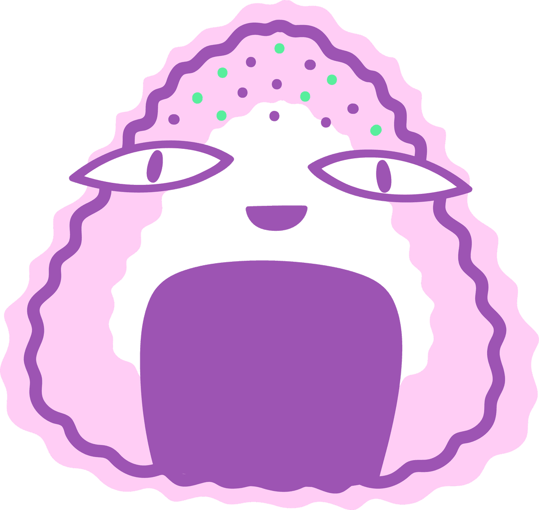 Abstract Creature with Whimsical Pink and Purple Design Transparent