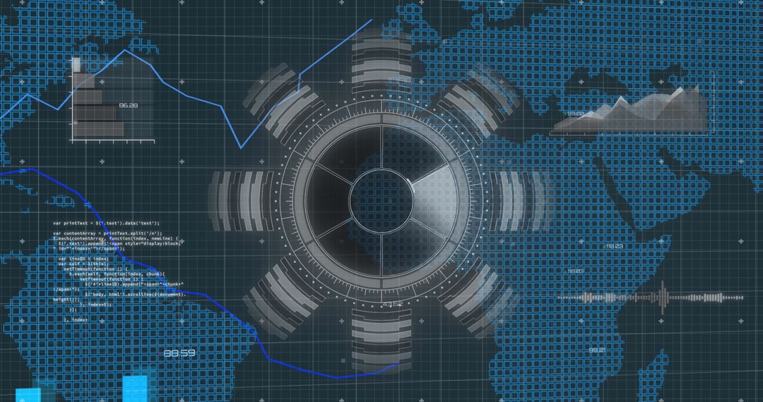 Digital Interface Conceptual Art with Global Data Visualization