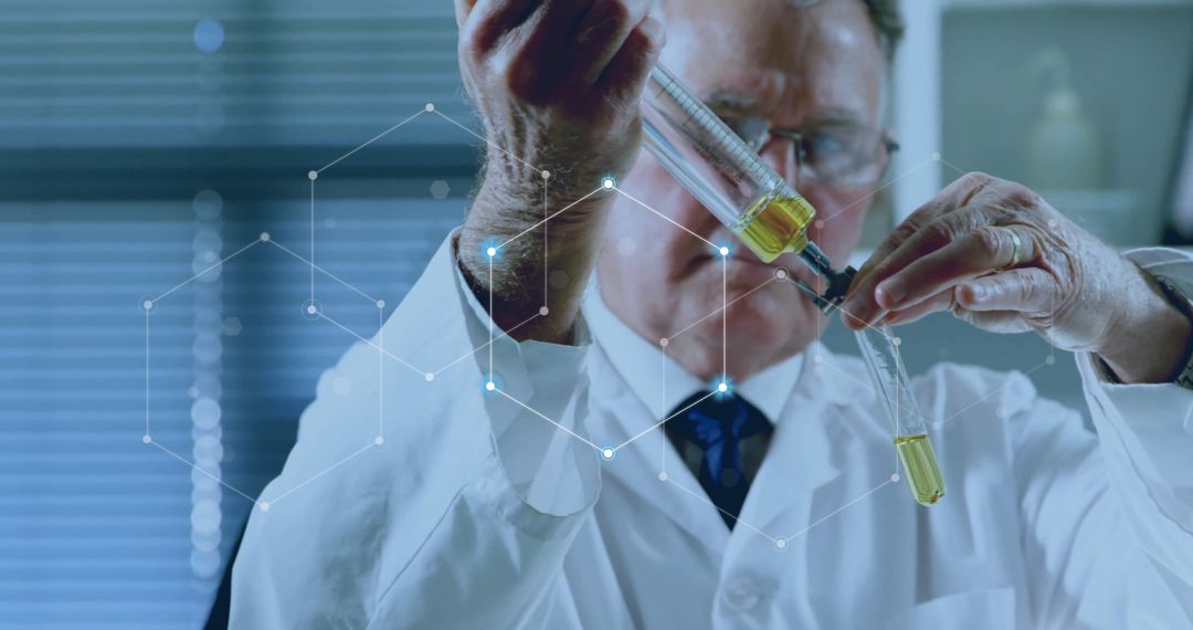 Scientist Exploring Chemical Reaction in Modern Laboratory