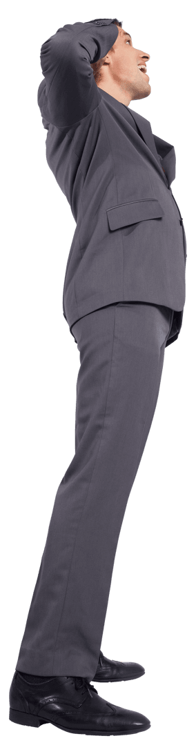 Optimistic Businessman Smiling at Transparent Background