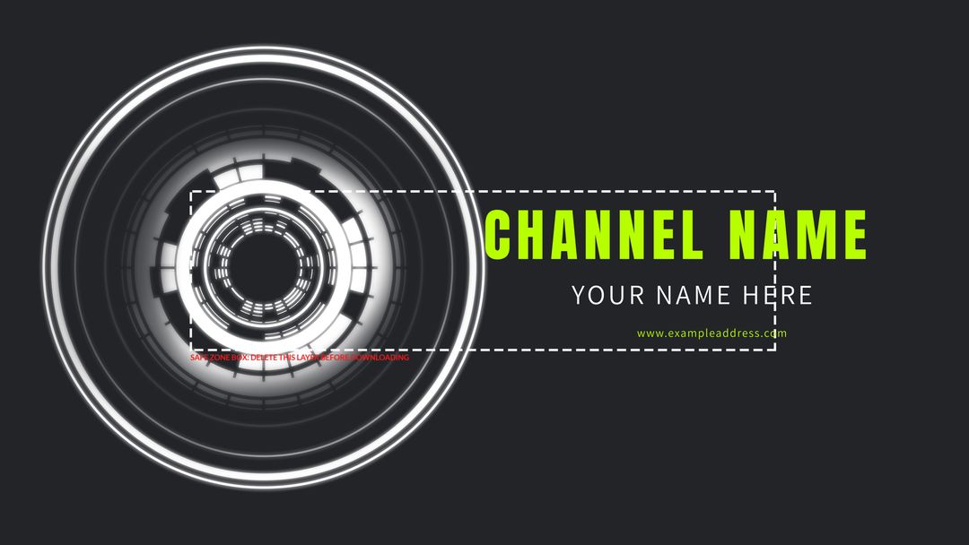 Futuristic Channel Banner with Circular Tech Design - Download Free Stock Templates Pikwizard.com