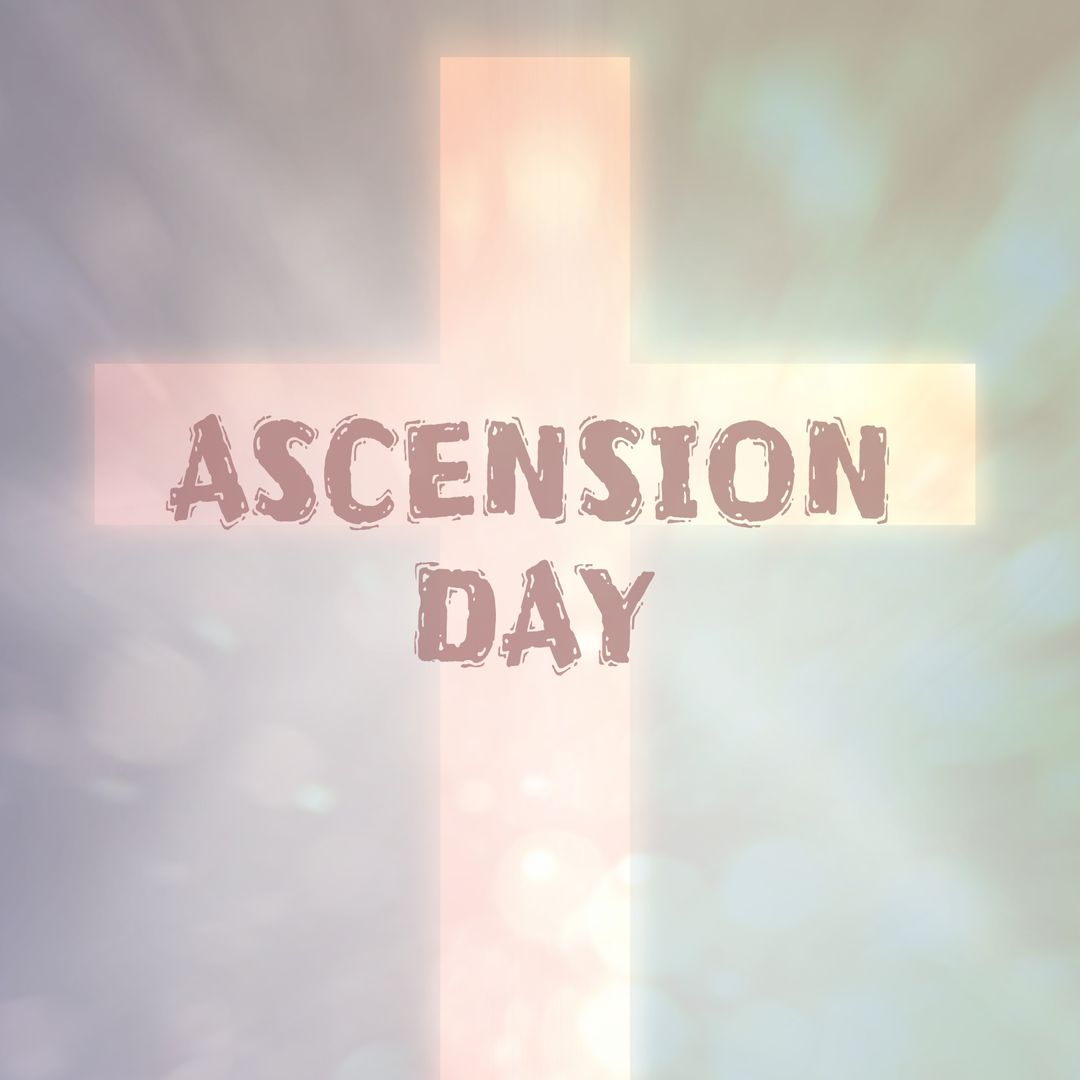 Ascension Day Cross with Heavenly Light Background