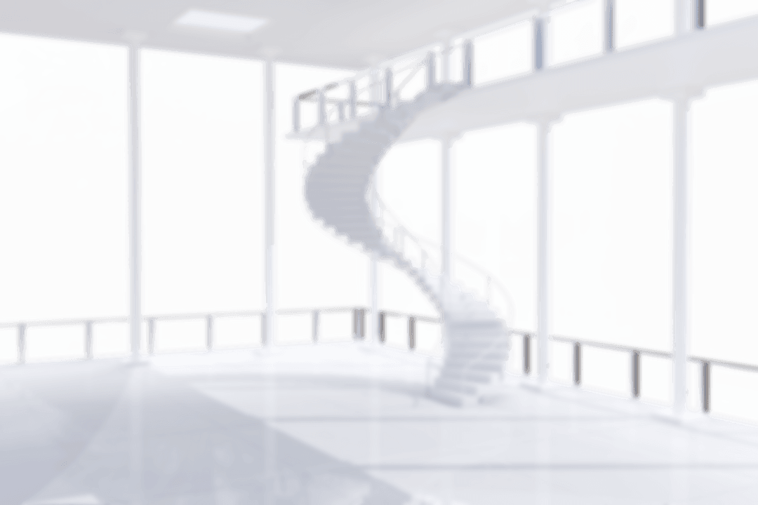 Bright Transparent Interior with Modern Spiral Staircase Design