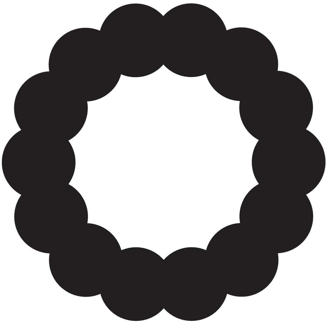 Abstract Black Circular Design on Transparent Background