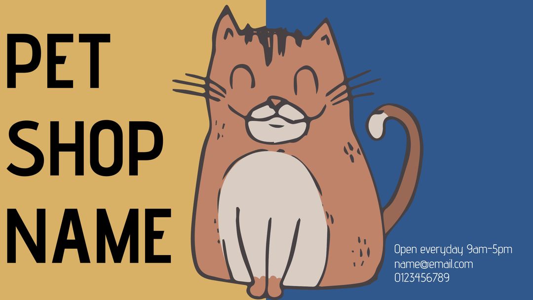 Pet Shop Promotion Banner with Charming Cartoon Cat