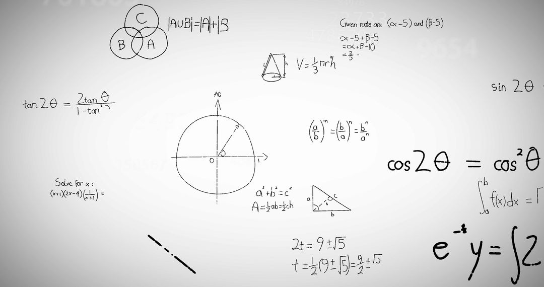 Complex Mathematical Equations and Graphs on White Canvas - Free Images, Stock Photos and Pictures on Pikwizard.com