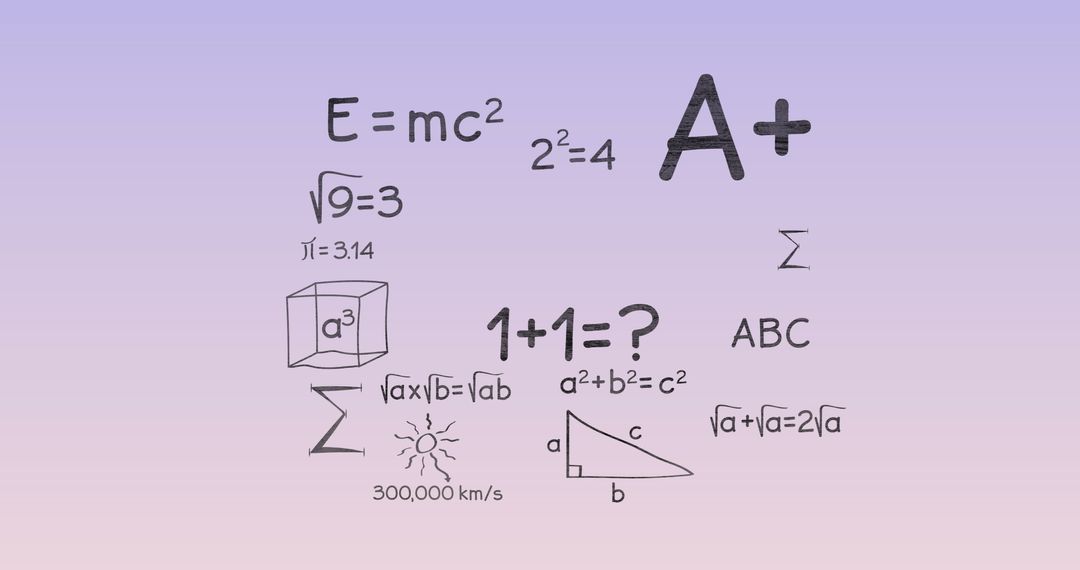 Mathematical Equations on Lilac Background