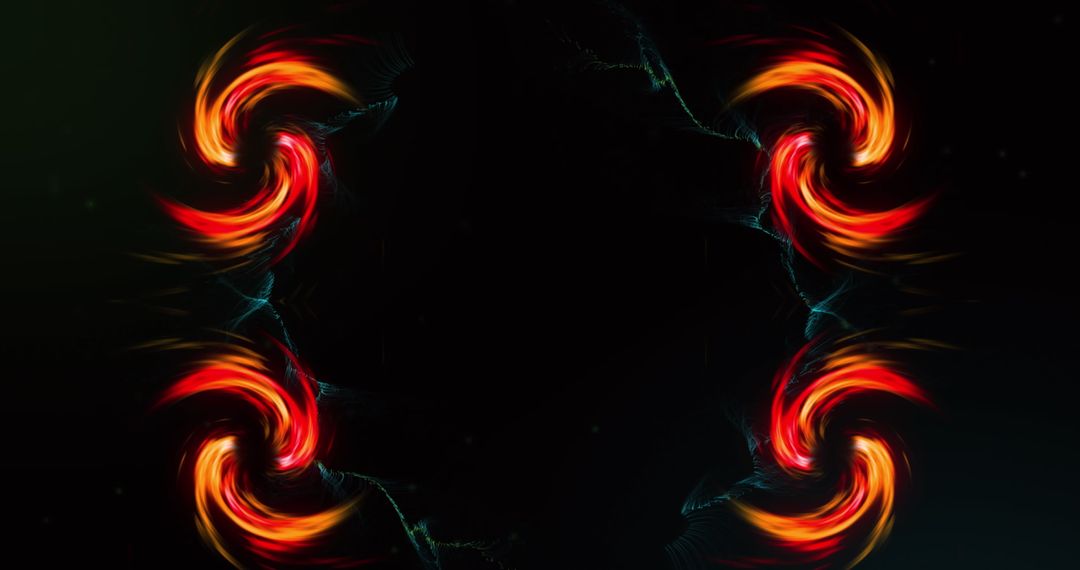 Abstract Spinning Red Waves on Black Tech Background