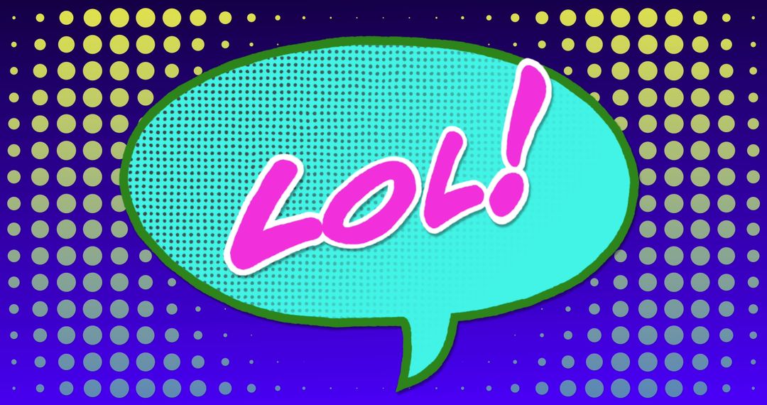Colorful Retro Pop Art Style Speech Bubble with LOL Text
