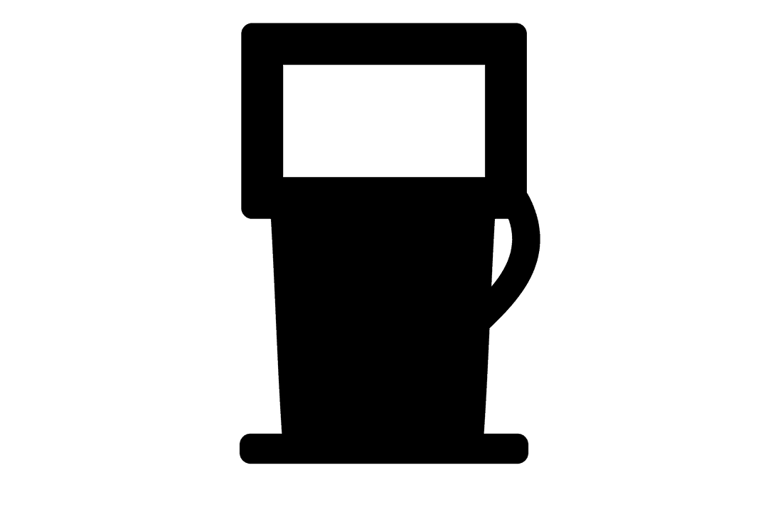 Black Gas Pump Icon on Transparent PNG Background