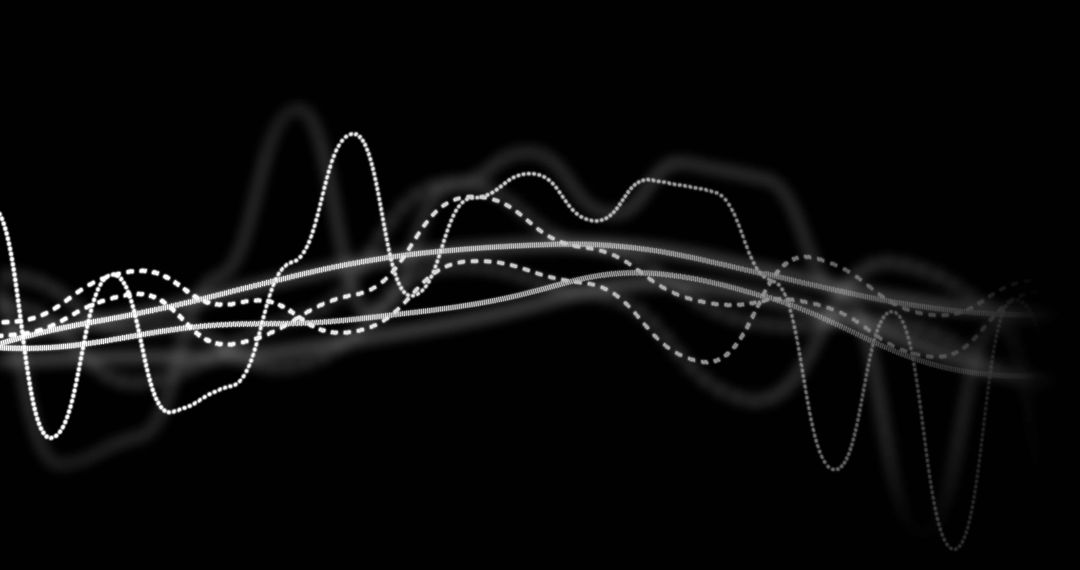 Abstract Digital Waves on Black Background