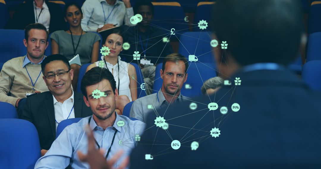 Data Interface Illustrated During Business Meeting Presentation