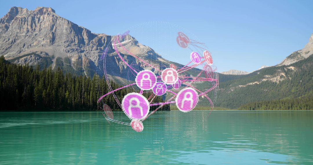 Digital Network Overlay in Mountain Landscape: Connecting Nature and Technology