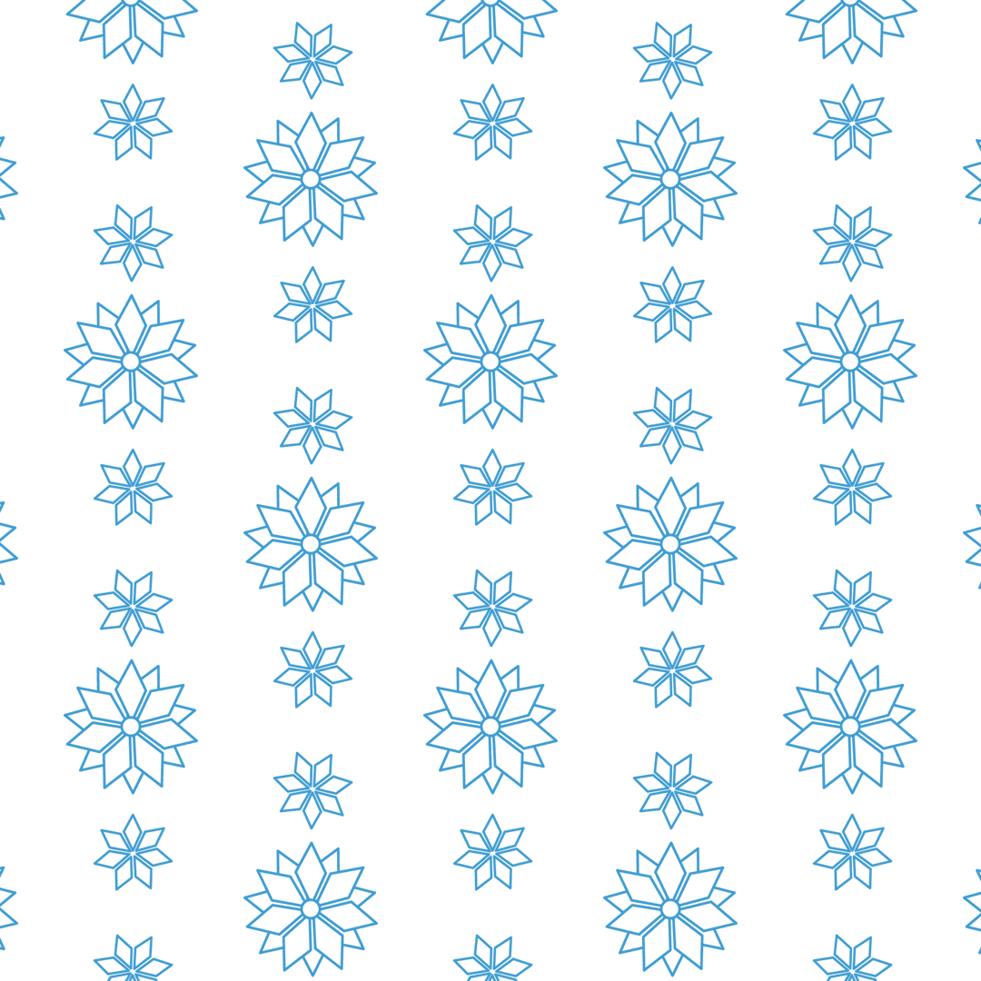 Seamless Winter Blue Snowflakes Pattern on Transparent