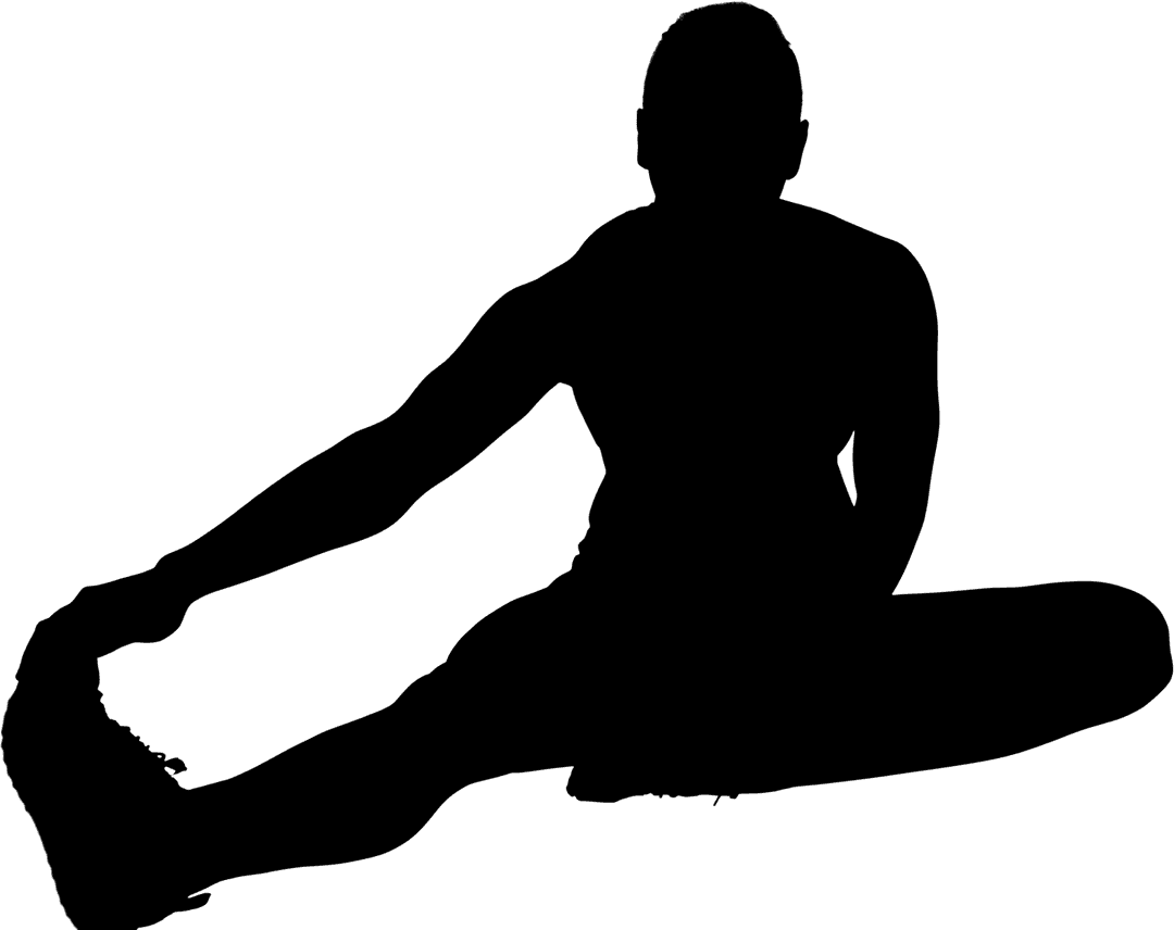 Transparent Silhouette of Man Stretching for Fitness Priority