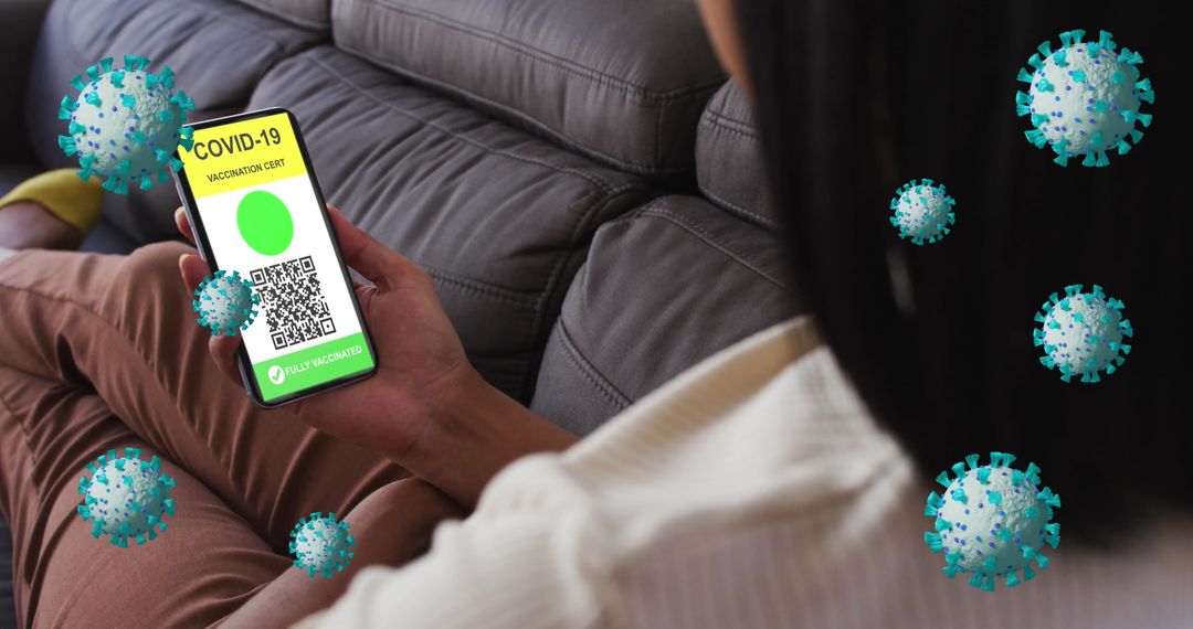 Digital COVID-19 Vaccine Passport Display on Smartphone Indoors