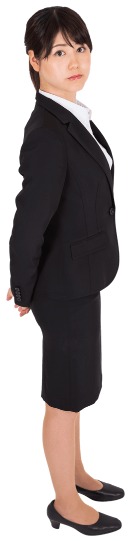 Asian Businesswoman Standing Confidently on Transparent Background