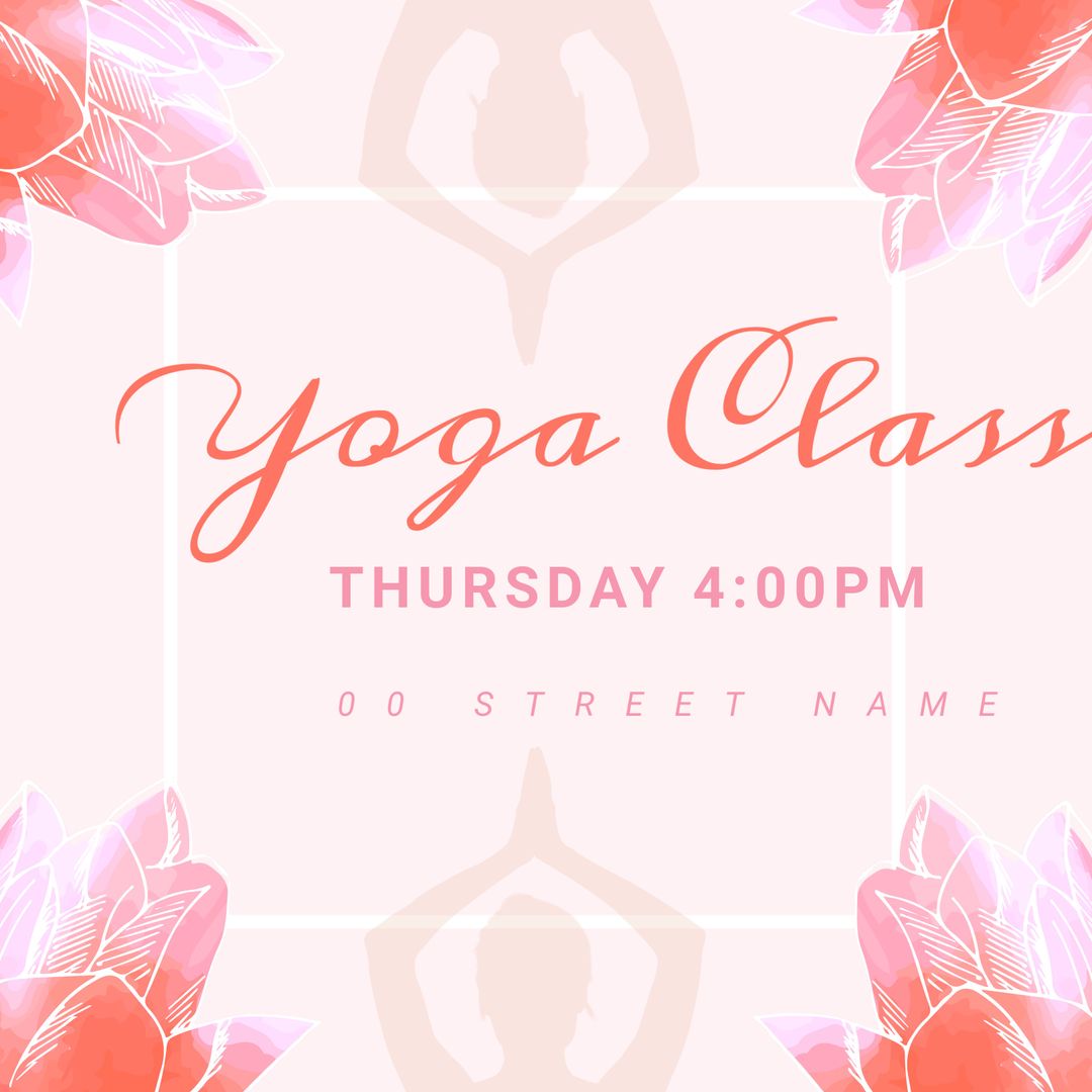 Yoga Class Invitation with Serene Lotus Design