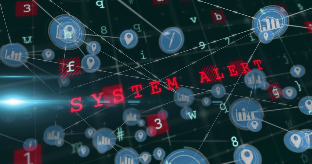 Cyber Security Alert with System Hacked Interface Graphics